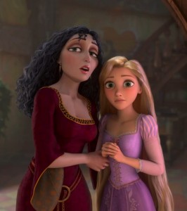 Dame Gothel acts as a wise mother figure to Rapunzel through most of the movie, only to be written out of character near the finale so Disney can justify killing her off in favor of Rapunzel becoming the property of the "hero."